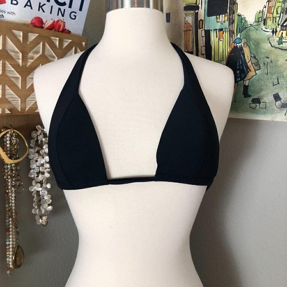 Pain De Sucre Bikini Top Women's size S Black Triangle NEW